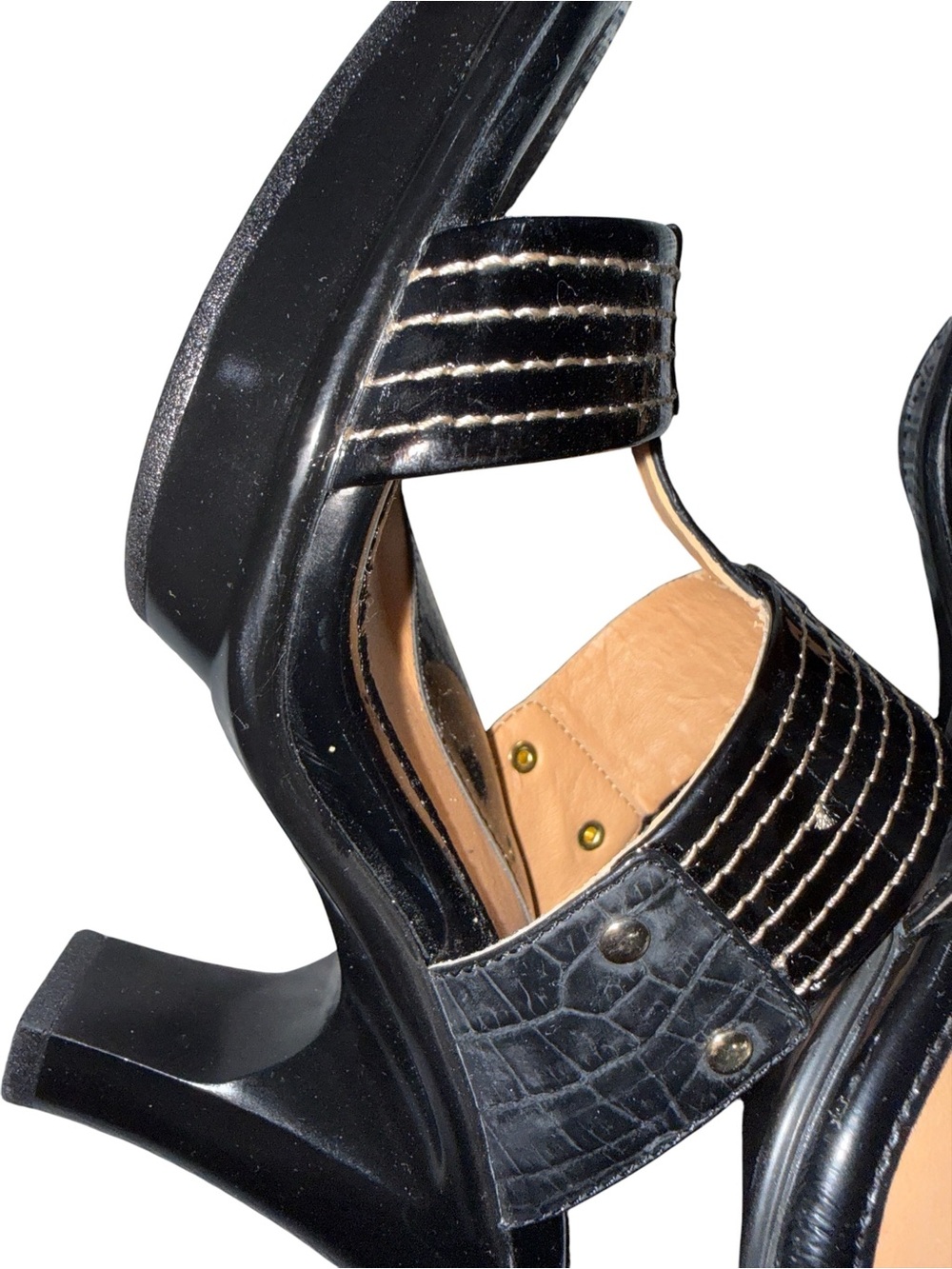 Sofft Black Strappy Women’s Heeled Sandals with Tan Insole